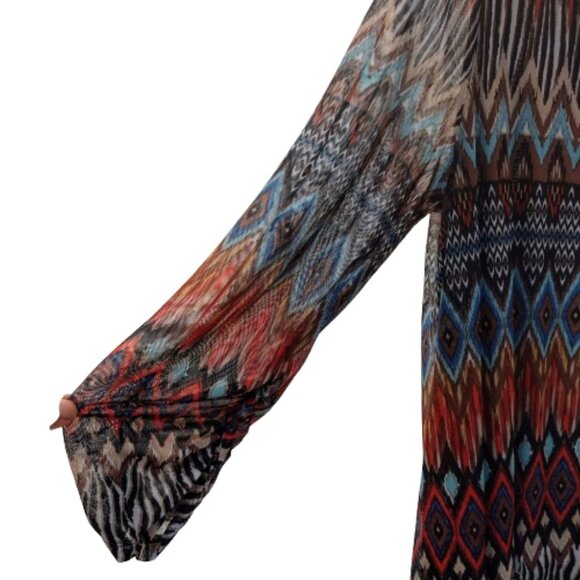 New Directions 2 pc. Maxi Skirt Set, Size 2X, Brown/blue/turquoise/red/tan/black - Picture 6 of 10